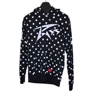 Ron BASS Hoodie Pullover Sweatshirt Patches Mens Size L Black